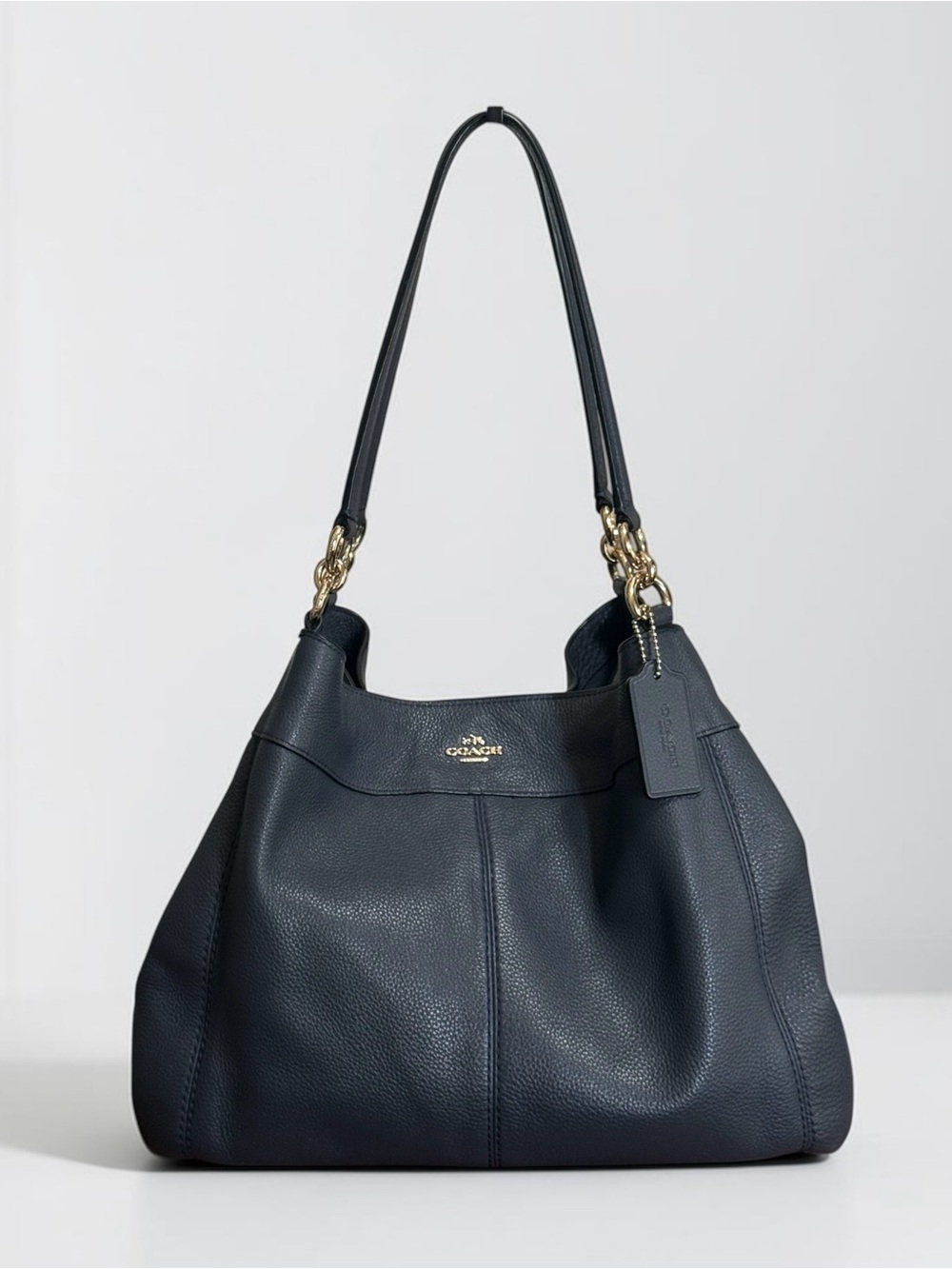 Coach Lexy Navy Blue Pebble Leather Shoulder Bag! EUC!!!